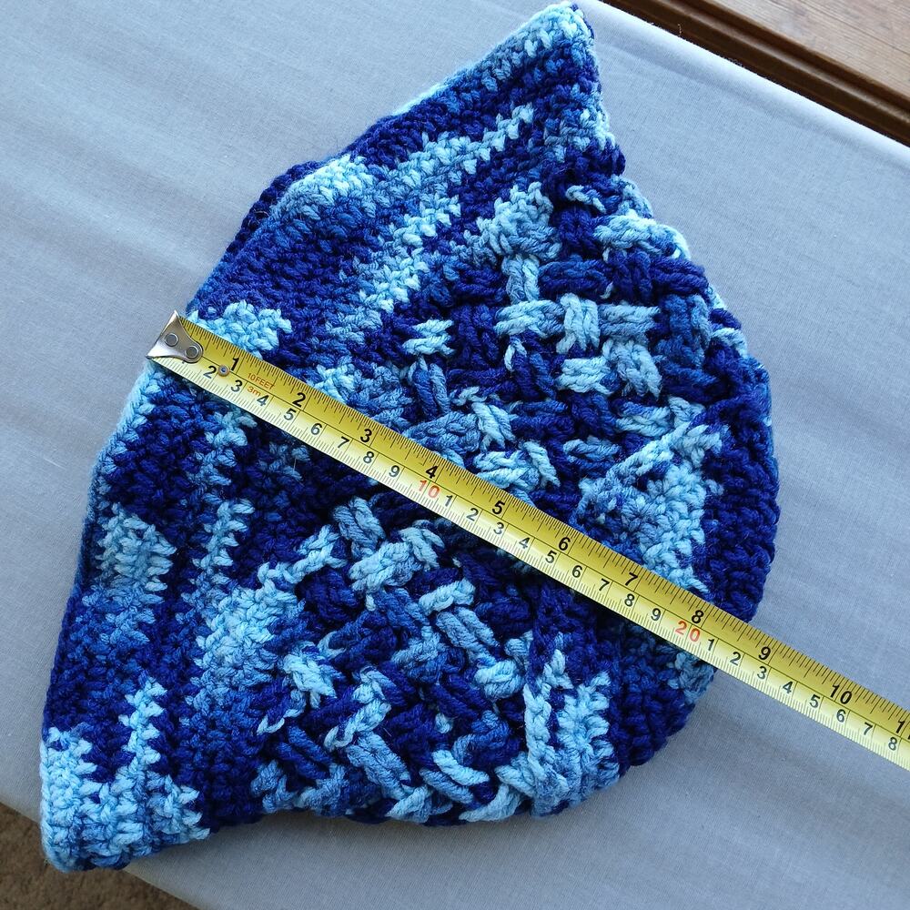 Basket Weave Bucket Hat small crochet shades of blue handmade y2k machine wash - Picture 6 of 10